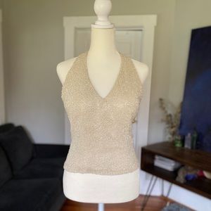Cache Beaded Halter Top
